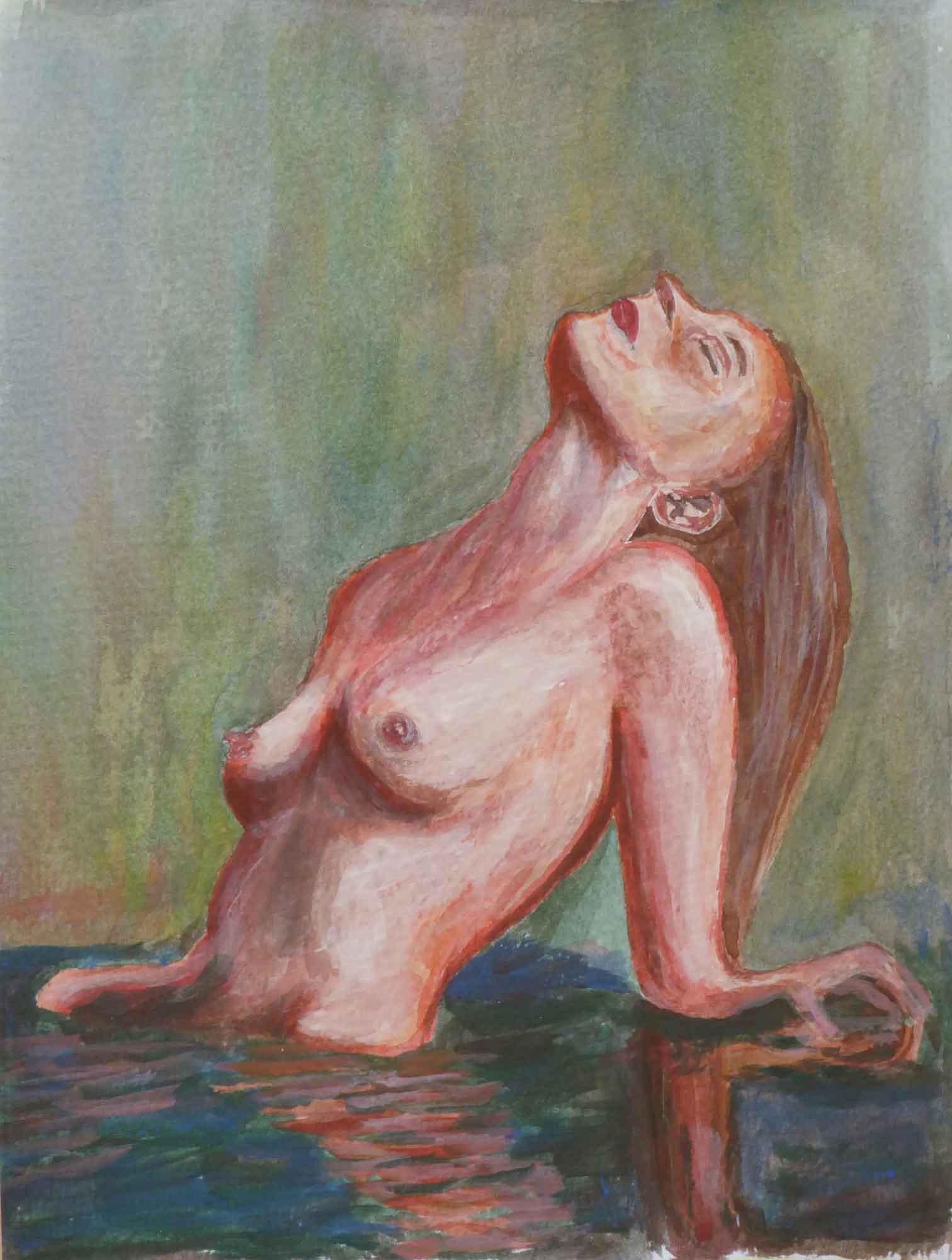 Bathing nude