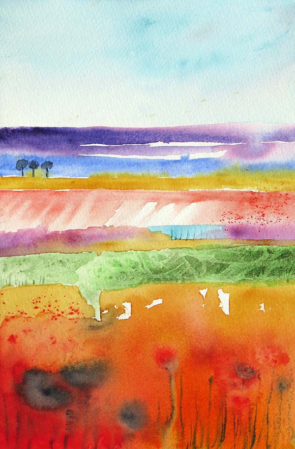 Abstract poppy field