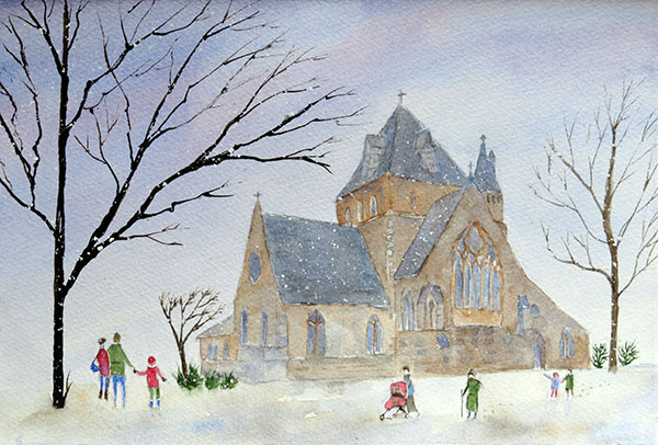 Christ Church in the snow