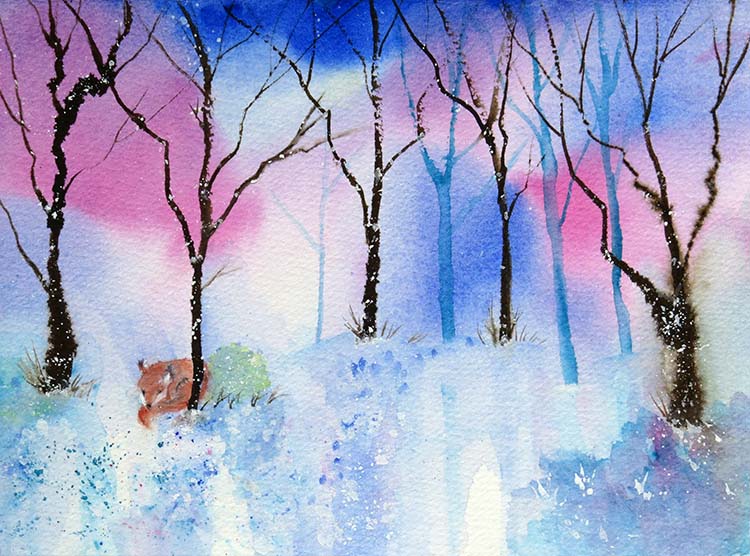 Curled up in the snow